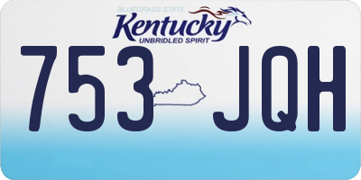 KY license plate 753JQH