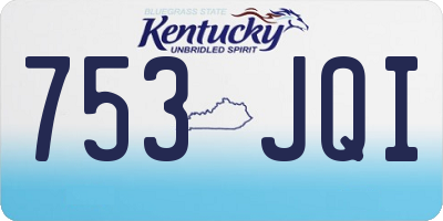 KY license plate 753JQI