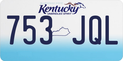 KY license plate 753JQL