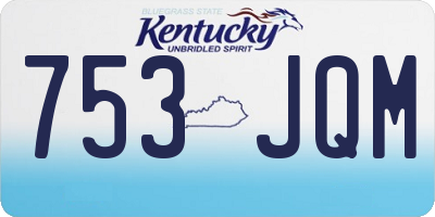 KY license plate 753JQM