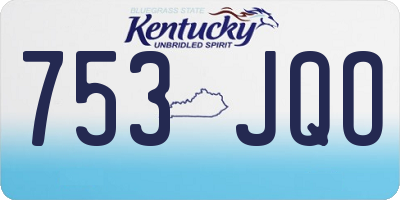 KY license plate 753JQO