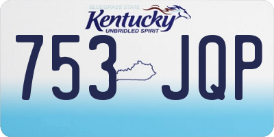 KY license plate 753JQP
