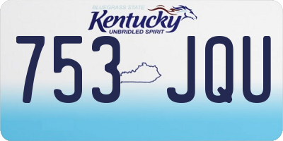 KY license plate 753JQU
