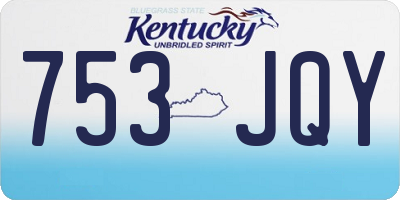 KY license plate 753JQY