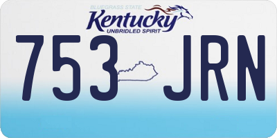 KY license plate 753JRN