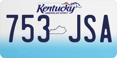 KY license plate 753JSA
