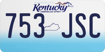 KY license plate 753JSC