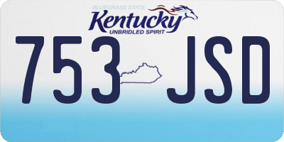 KY license plate 753JSD