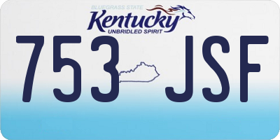 KY license plate 753JSF