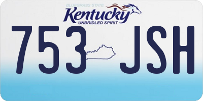 KY license plate 753JSH