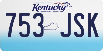 KY license plate 753JSK
