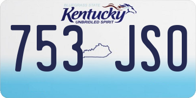 KY license plate 753JSO