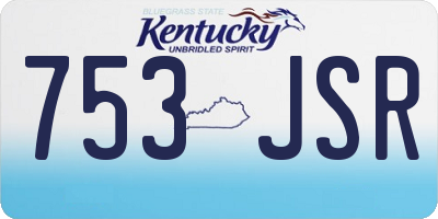 KY license plate 753JSR