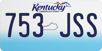 KY license plate 753JSS