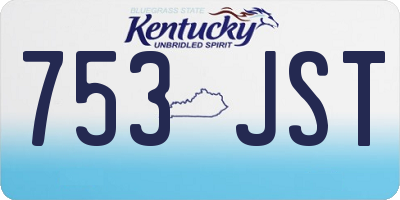 KY license plate 753JST