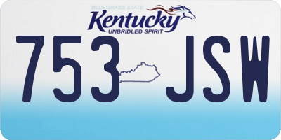 KY license plate 753JSW