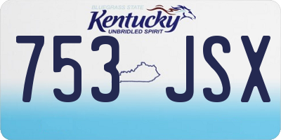 KY license plate 753JSX