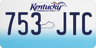 KY license plate 753JTC