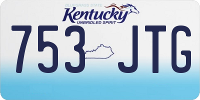KY license plate 753JTG