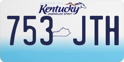 KY license plate 753JTH