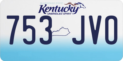 KY license plate 753JVO