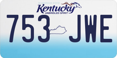 KY license plate 753JWE