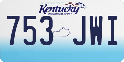 KY license plate 753JWI
