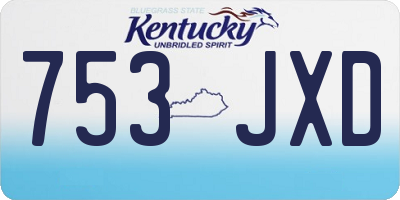 KY license plate 753JXD