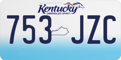 KY license plate 753JZC