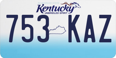 KY license plate 753KAZ