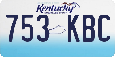 KY license plate 753KBC