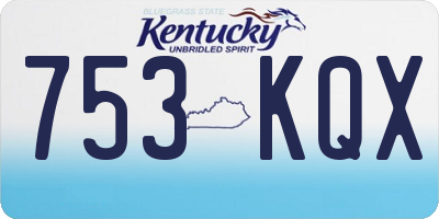 KY license plate 753KQX