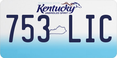KY license plate 753LIC
