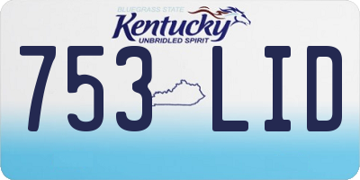 KY license plate 753LID