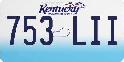 KY license plate 753LII