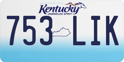 KY license plate 753LIK