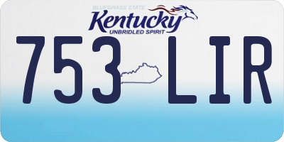 KY license plate 753LIR