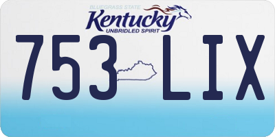 KY license plate 753LIX