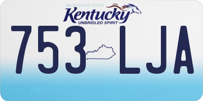 KY license plate 753LJA