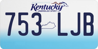 KY license plate 753LJB