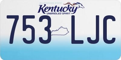 KY license plate 753LJC
