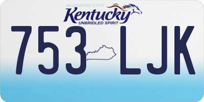 KY license plate 753LJK