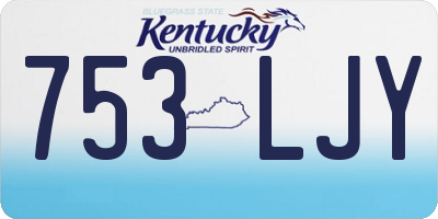 KY license plate 753LJY