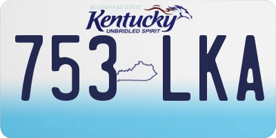 KY license plate 753LKA