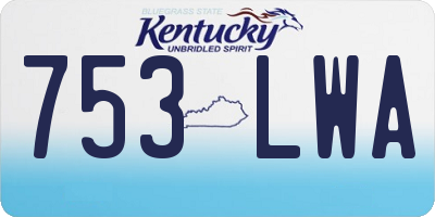 KY license plate 753LWA