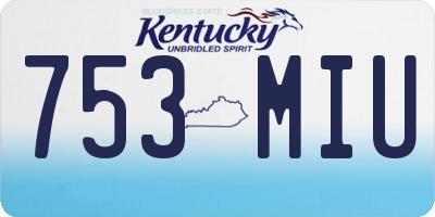 KY license plate 753MIU