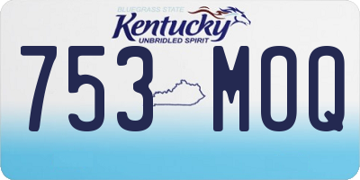 KY license plate 753MOQ