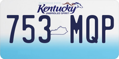 KY license plate 753MQP