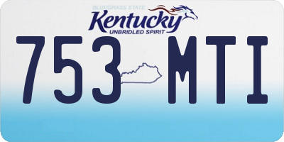 KY license plate 753MTI