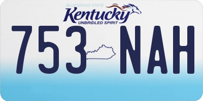 KY license plate 753NAH
